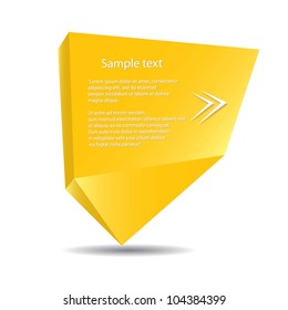 Abstract glossy golden speech bubble. Vector illustration.