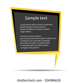 Abstract glossy golden speech bubble. Vector illustration.