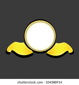 Abstract glossy golden speech bubble. Vector illustration.