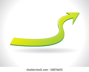 abstract glossy green arrow shape vector illustration
