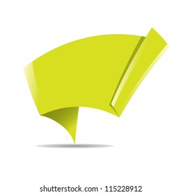 Abstract glossy green origami speech bubble. Vector abstract background. Green brochure.