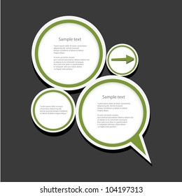 Abstract glossy green speech bubble. Vector illustration.