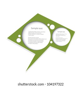 Abstract glossy green speech bubble. Vector illustration.