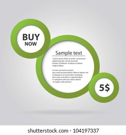 Abstract glossy green speech bubble. Vector illustration.