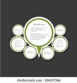 Abstract glossy green speech bubble. Vector illustration.