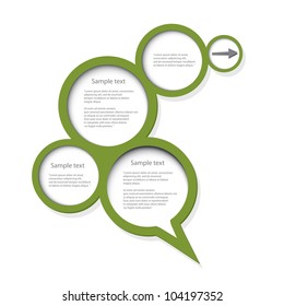Abstract glossy green speech bubble. Vector illustration.