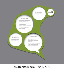 Abstract glossy green speech bubble. Vector illustration.