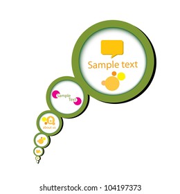 Abstract glossy green speech bubble. Vector illustration.