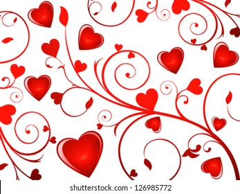 abstract glossy heart background vector illustration