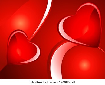 abstract glossy heart background  vector illustration