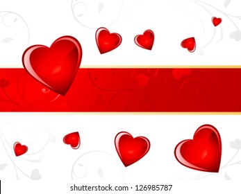 abstract glossy heart background vector illustration