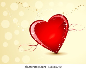 abstract glossy heart background vector illustration