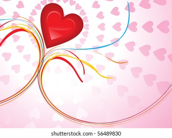 abstract glossy heart valentine theme vector illustration