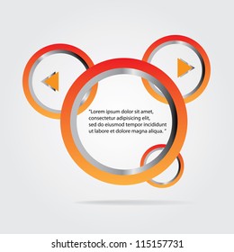 Abstract glossy modern red speech bubble. Vector abstract background..