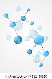 Fondo molecular brillante Abstractas con la molécula azul