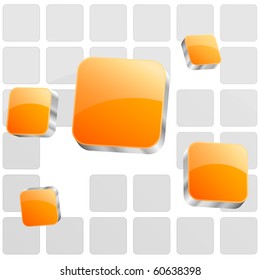 Abstract glossy orange blocks