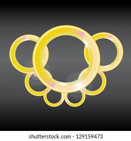 Abstract glossy orange  bubble on black background. Vector abstract black background. brochure template. orange circle background. web site template.