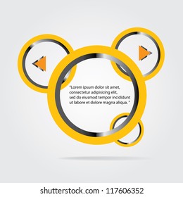 Abstract glossy orange origami speech bubble. Vector abstract background.Yellow brochure template.