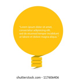 Abstract glossy orange origami speech bubble. Vector abstract background.Yellow brochure template.