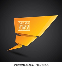 Abstract glossy orange origami speech bubble. Vector abstract orange background. vector orange sale banner