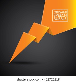 Abstract glossy orange origami speech bubble. Vector abstract orange background. vector orange sale banner