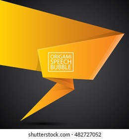 Abstract glossy orange origami speech bubble. Vector abstract orange background. vector orange sale banner