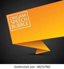 Abstract glossy orange origami speech bubble. Vector abstract orange background. vector orange sale banner