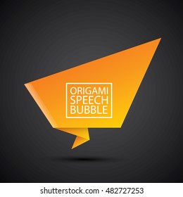 Abstract glossy orange origami speech bubble. Vector abstract orange background. vector orange sale banner