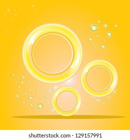 Abstract glossy orange speech bubble on orange background. Vector abstract water background. brochure template. orange circle background. web site template.