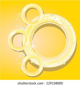 Abstract glossy orange speech bubble on orange background. Vector abstract water background. brochure template. orange circle background. web site template.