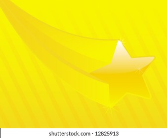 Abstract glossy orange star vector background illustration