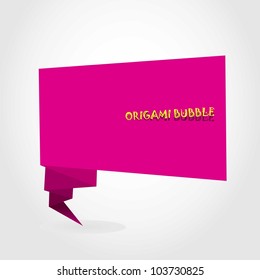 Abstract glossy origami speech bubble. Vector illustration.