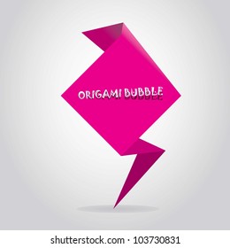 Abstract glossy origami speech bubble. Vector illustration.