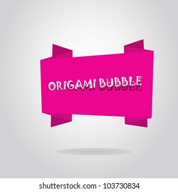 Abstract glossy origami speech bubble. Vector illustration.