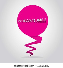 Abstract glossy origami speech bubble. Vector illustration.