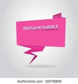 Abstract glossy origami speech bubble. Vector illustration.