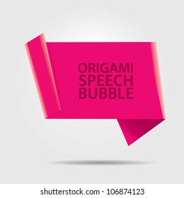 Abstract glossy origami speech bubble. Vector abstract background