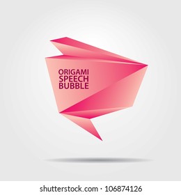 Abstract glossy origami speech bubble. Vector abstract background