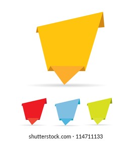 Abstract glossy origami speech bubble set. Vector abstract background. vector brochure design.