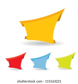 Abstract glossy origami speech bubble set. Vector abstract background. vector brochure design.