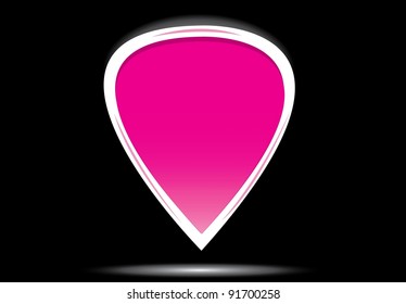 Abstract glossy pink 3d speech bubble on white. Vector illustration.