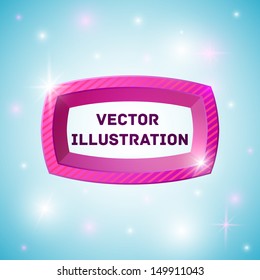 Abstract glossy pink banner. Vector illustration