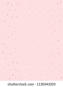 Abstract Glossy Polka Dots Vector Pattern. Geometric Pastel Dotted Vector Design. Shinny Dots on a Pink Background. Soft Pastel Color Round Delicate Confetti.