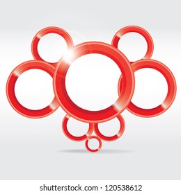 Abstract glossy red circle modern speech bubble. Vector abstract background. red brochure template.