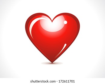 abstract glossy red heart vector illustration