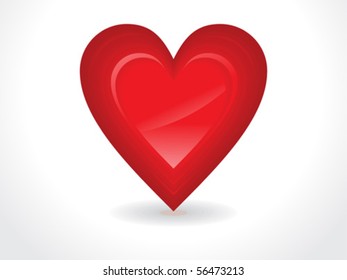 abstract glossy red heart vector illustration