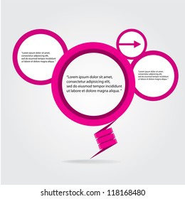 Abstract glossy red origami speech bubble. Vector abstract background.Pink brochure template.