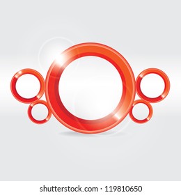 Abstract glossy red origami speech bubble. Vector abstract background.Red brochure template.