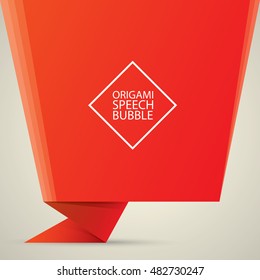 Abstract glossy red origami speech bubble. Vector abstract red background. vector red sale banner