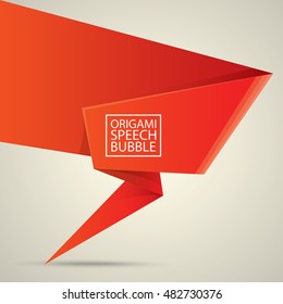 Abstract glossy red origami speech bubble. Vector abstract red background. vector red sale banner